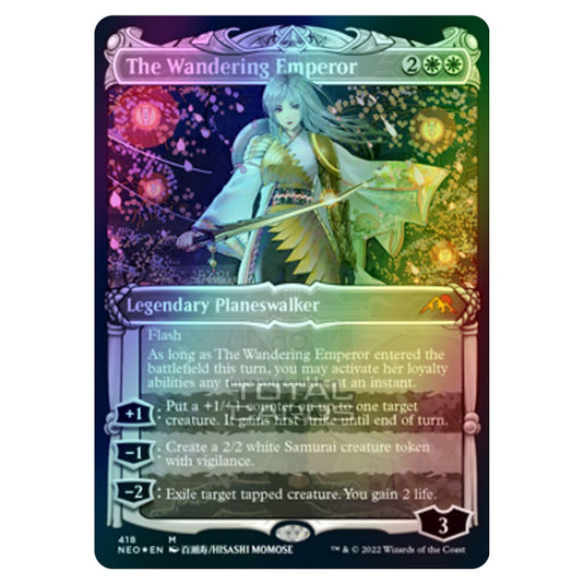 Magic The Gathering - Kamigawa - Neon Dynasty - The Wandering Emperor - 418/302 (Etched Foil)