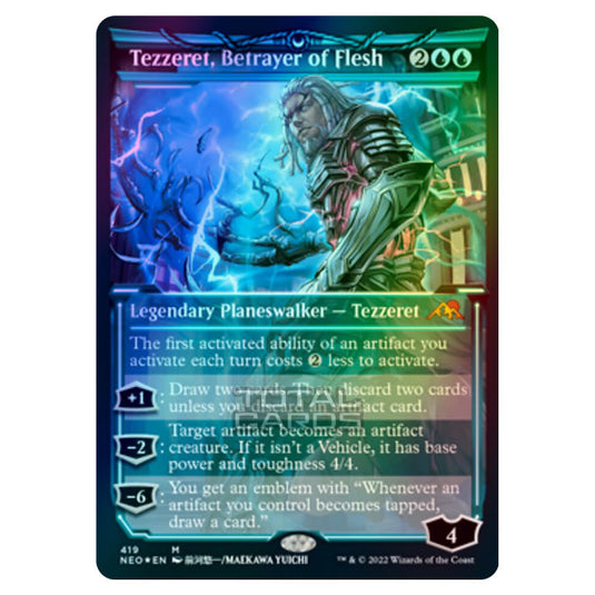 Magic The Gathering - Kamigawa - Neon Dynasty - Tezzeret, Betrayer of Flesh - 419/302 (Etched Foil)