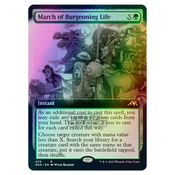 burgeoning mtg card Magic: the Gathering - Urban (138) It transforms into a 0/0 Phyrexian artifact creature.) Whenever enchanted land is tapped for mana Burgeoning regular from Stronghold (STH)