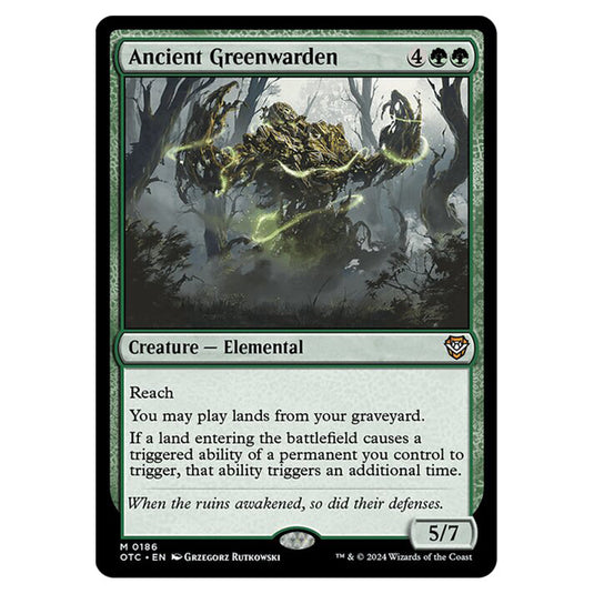 Magic The Gathering - Outlaws of Thunder Junction - Commander - Ancient Greenwarden - 0186