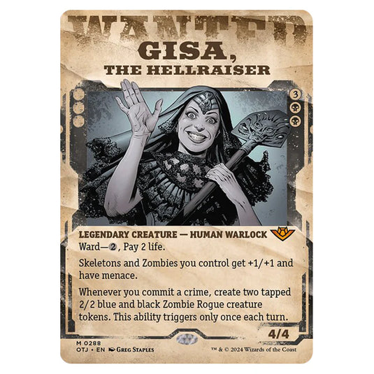 Magic The Gathering - Outlaws of Thunder Junction - Gisa, the Hellraiser (Wanted Poster) - 0288