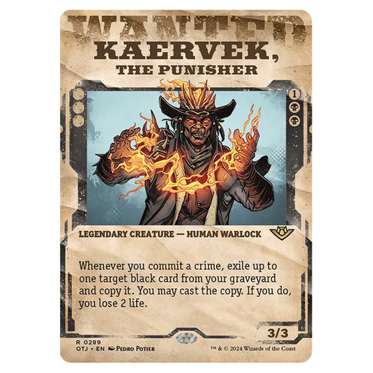 Magic The Gathering - Outlaws of Thunder Junction - Kaervek, the Punisher (Wanted Poster) - 0289