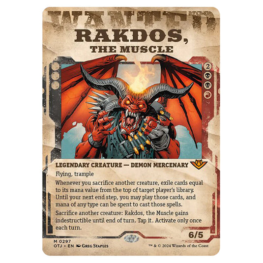 Magic The Gathering - Outlaws of Thunder Junction - Rakdos, the Muscle (Wanted Poster) - 0297