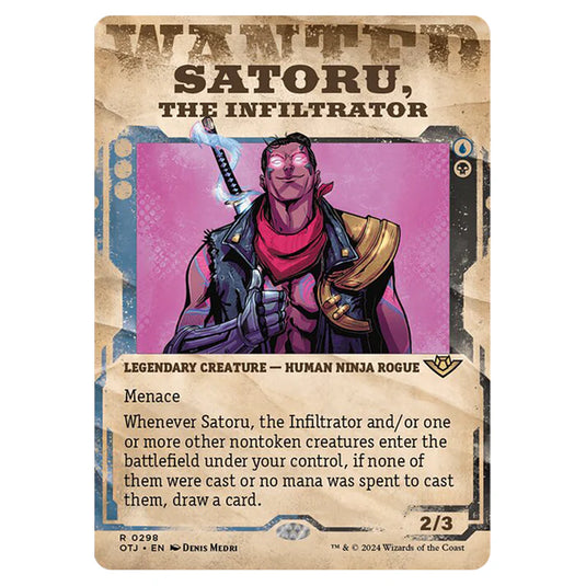 Magic The Gathering - Outlaws of Thunder Junction - Satoru, the Infiltrator (Wanted Poster) - 0298