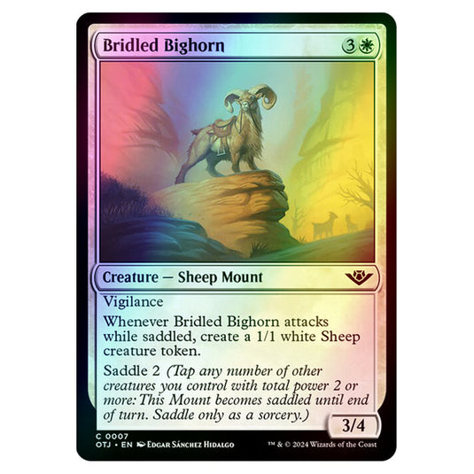 Magic The Gathering - Outlaws of Thunder Junction - Bridled Bighorn - 0007 (Foil)