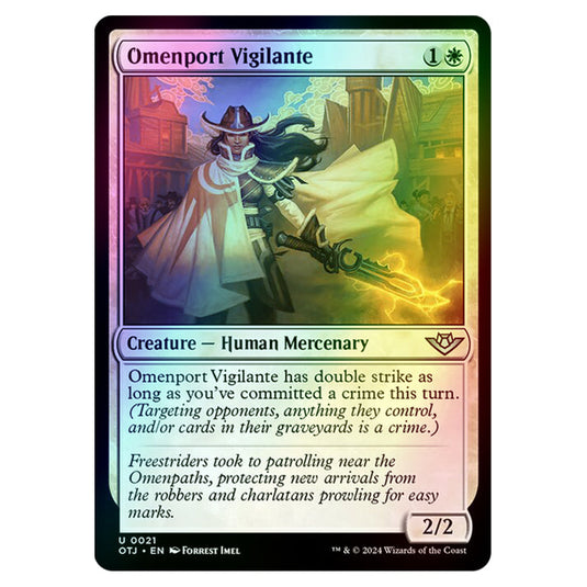 Magic The Gathering - Outlaws of Thunder Junction - Omenport Vigilante - 0021 (Foil)