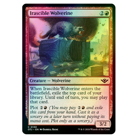 Magic The Gathering - Outlaws of Thunder Junction - Irascible Wolverine - 0130 (Foil)