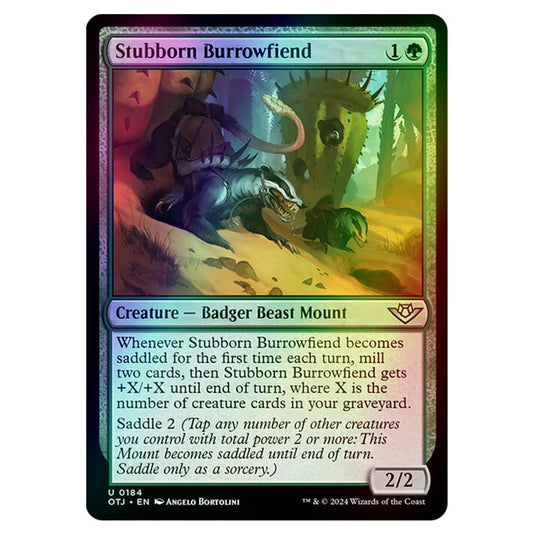 Magic The Gathering - Outlaws of Thunder Junction - Stubborn Burrowfiend - 0184 (Foil)
