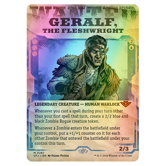 Magic The Gathering - Outlaws of Thunder Junction - Geralf, the Fleshwright (Wanted Poster) - 0287 (Foil)