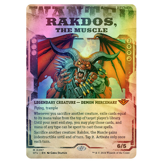 Magic The Gathering - Outlaws of Thunder Junction - Rakdos, the Muscle (Wanted Poster) - 0297 (Foil)