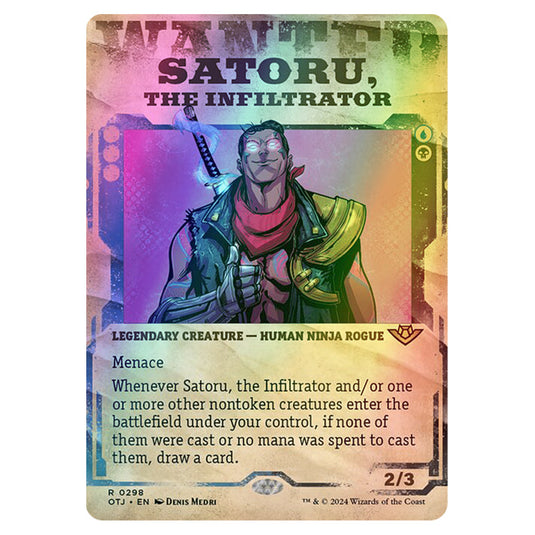 Magic The Gathering - Outlaws of Thunder Junction - Satoru, the Infiltrator (Wanted Poster) - 0298 (Foil)