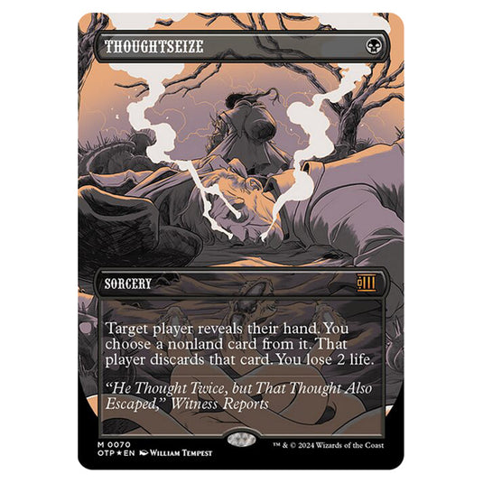 Magic The Gathering - Outlaws of Thunder Junction - Breaking News - Thoughtseize (Textured Foil) - 0070