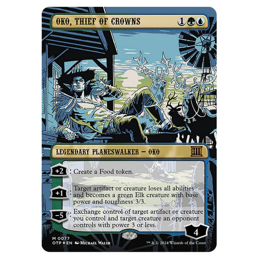 Magic The Gathering - Outlaws of Thunder Junction - Breaking News - Oko, Thief of Crowns (Textured Foil) - 0077