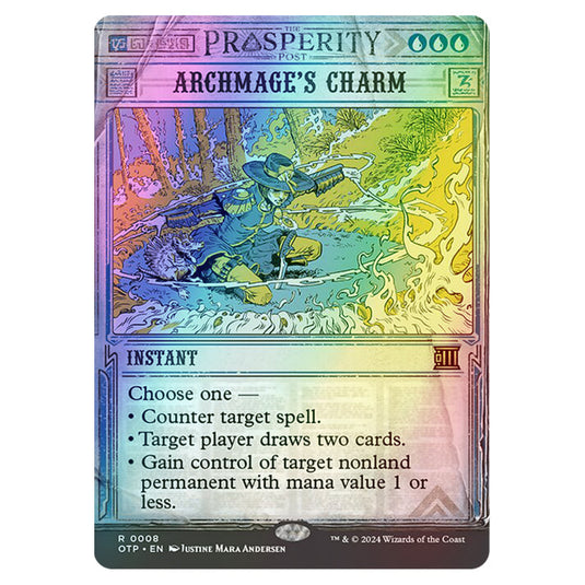 Magic The Gathering - Outlaws of Thunder Junction - Breaking News - Archmage's Charm (Prosperity Showcase) - 0008 (Foil)