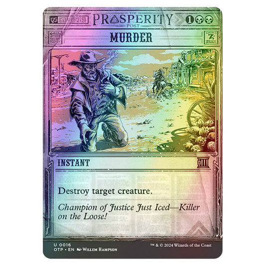 Magic The Gathering - Outlaws of Thunder Junction - Breaking News - Murder (Prosperity Showcase) - 0016 (Foil)