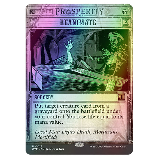 Magic The Gathering - Outlaws of Thunder Junction - Breaking News - Reanimate (Prosperity Showcase) - 0018 (Foil)