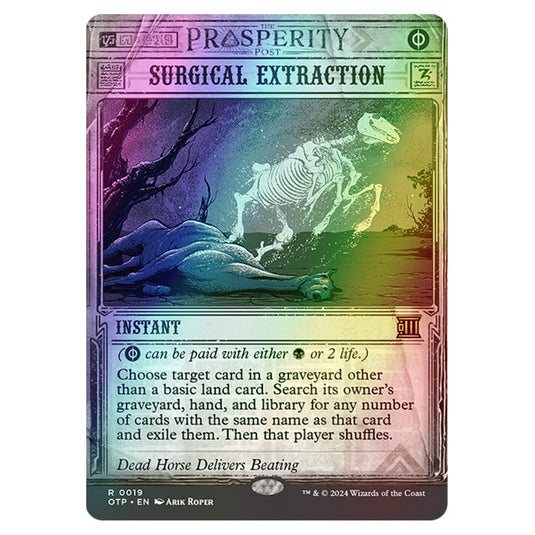 Magic The Gathering - Outlaws of Thunder Junction - Breaking News - Surgical Extraction (Prosperity Showcase) - 0019 (Foil)