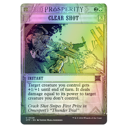 Magic The Gathering - Outlaws of Thunder Junction - Breaking News - Clear Shot (Prosperity Showcase) - 0028 (Foil)