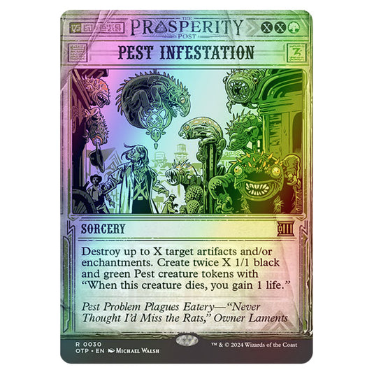 Magic The Gathering - Outlaws of Thunder Junction - Breaking News - Pest Infestation (Prosperity Showcase) - 0030 (Foil)