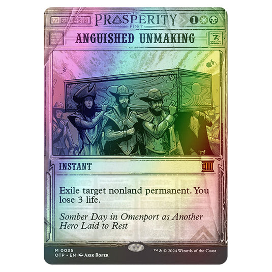 Magic The Gathering - Outlaws of Thunder Junction - Breaking News - Anguished Unmaking (Prosperity Showcase) - 0035 (Foil)