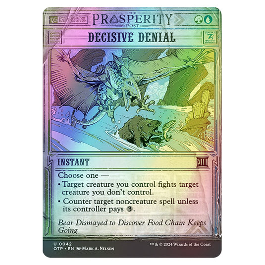 Magic The Gathering - Outlaws of Thunder Junction - Breaking News - Decisive Denial (Prosperity Showcase) - 0042 (Foil)