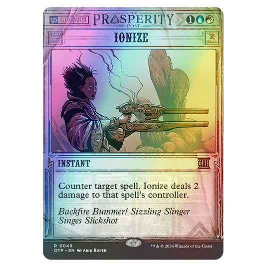 Magic The Gathering - Outlaws of Thunder Junction - Breaking News - Ionize (Prosperity Showcase) - 0049 (Foil)