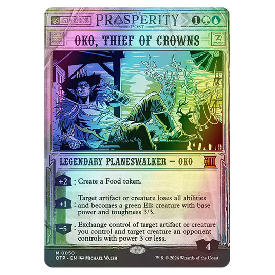 Magic The Gathering - Outlaws of Thunder Junction - Breaking News - Oko, Thief of Crowns (Prosperity Showcase) - 0050 (Foil)