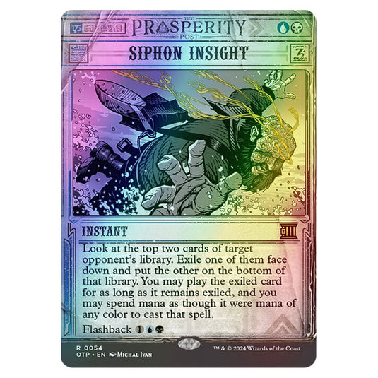 Magic The Gathering - Outlaws of Thunder Junction - Breaking News - Siphon Insight (Prosperity Showcase) - 0054 (Foil)