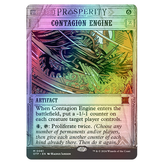 Magic The Gathering - Outlaws of Thunder Junction - Breaking News - Contagion Engine (Prosperity Showcase) - 0061 (Foil)