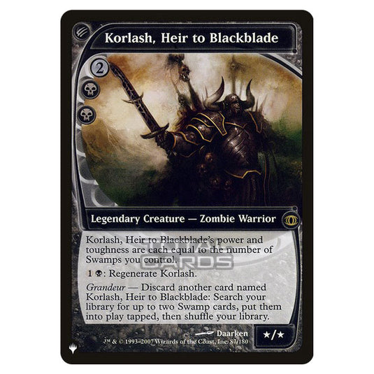 Magic The Gathering - The List - Korlash, Heir to Blackblade - 102/348