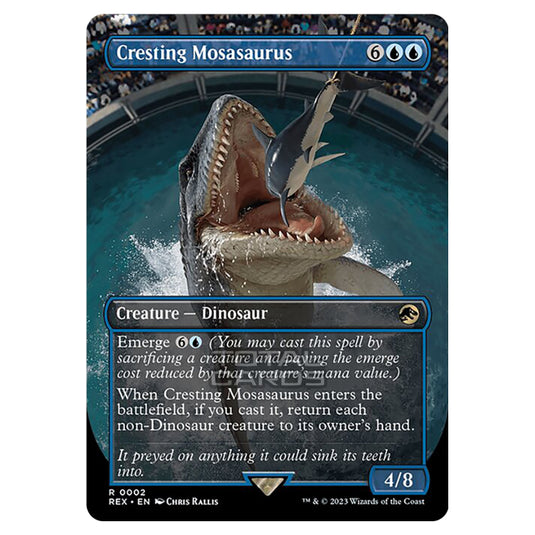 Magic The Gathering - The Lost Caverns of Ixalan - Jurassic World Collection - Cresting Mosasaurus (Borderless Card) - 0002