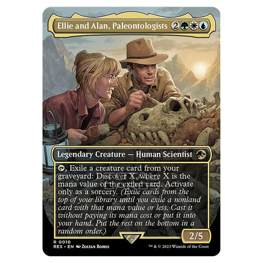 Magic The Gathering - The Lost Caverns of Ixalan - Jurassic World Collection - Ellie and Alan, Paleontologists (Borderless Card) - 0010