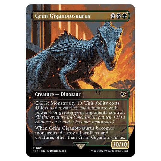 Magic The Gathering - The Lost Caverns of Ixalan - Jurassic World Collection - Grim Giganotosaurus (Borderless Card) - 0011