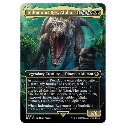 Magic The Gathering - The Lost Caverns of Ixalan - Jurassic World Collection - Indominus Rex, Alpha (Borderless Card) - 0014