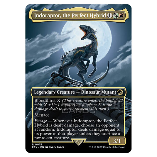 Magic The Gathering - The Lost Caverns of Ixalan - Jurassic World Collection - Indoraptor, the Perfect Hybrid (Borderless Card) - 0015