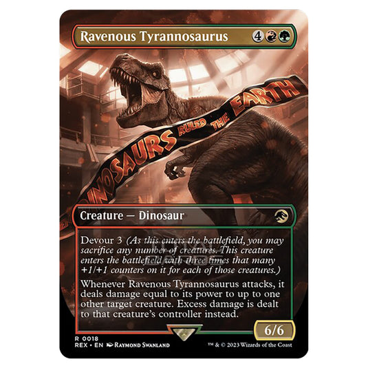 Magic The Gathering - The Lost Caverns of Ixalan - Jurassic World Collection - Ravenous Tyrannosaurus (Borderless Card) - 0018