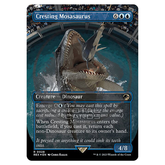 Magic The Gathering - The Lost Caverns of Ixalan - Jurassic World Collection - Cresting Mosasaurus (Embossed Foil Card) - 0028