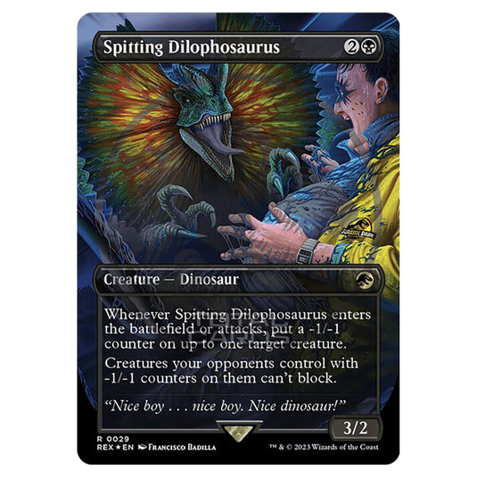 Magic The Gathering - The Lost Caverns of Ixalan - Jurassic World Collection - Spitting Dilophosaurus (Embossed Foil Card) - 0029