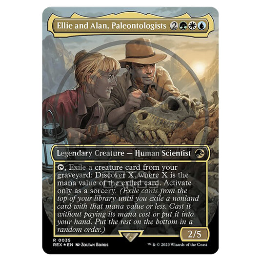 Magic The Gathering - The Lost Caverns of Ixalan - Jurassic World Collection - Ellie and Alan, Paleontologists (Embossed Foil Card) - 0035