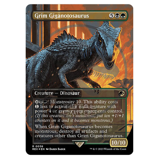Magic The Gathering - The Lost Caverns of Ixalan - Jurassic World Collection - Grim Giganotosaurus (Embossed Foil Card) - 0036