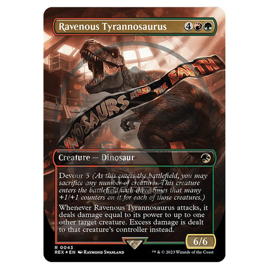 Magic The Gathering - The Lost Caverns of Ixalan - Jurassic World Collection - Ravenous Tyrannosaurus (Embossed Foil Card) - 0043