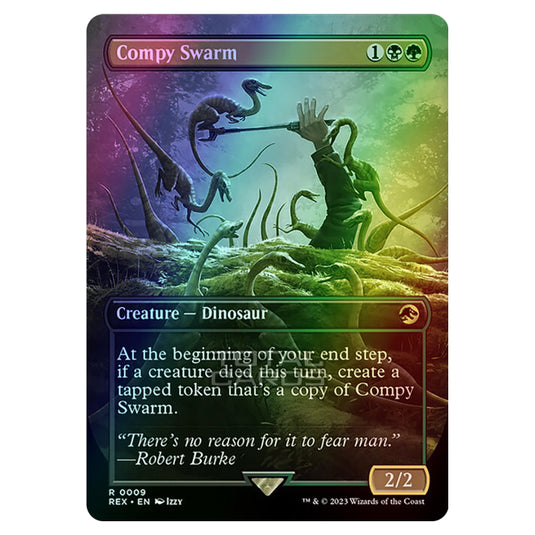 Magic The Gathering - The Lost Caverns of Ixalan - Jurassic World Collection - Compy Swarm (Borderless Card) - 0009 (Foil)