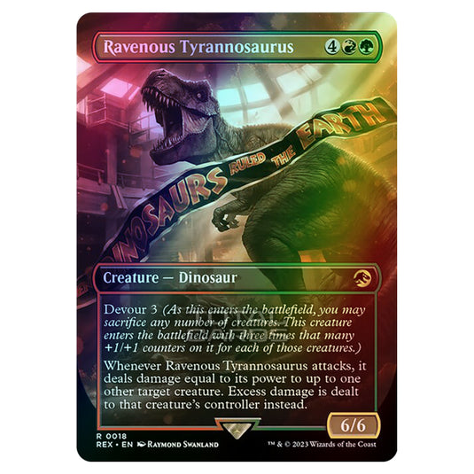 Magic The Gathering - The Lost Caverns of Ixalan - Jurassic World Collection - Ravenous Tyrannosaurus (Borderless Card) - 0018 (Foil)