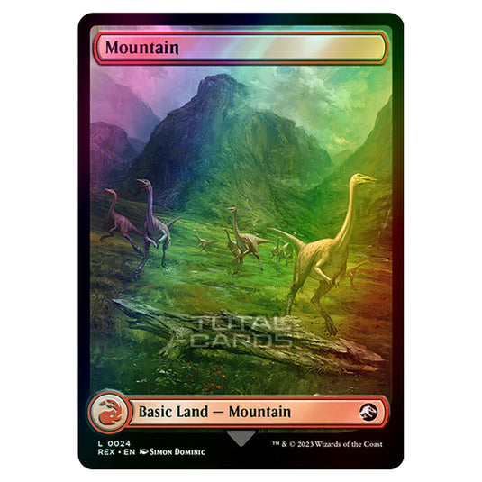 Magic The Gathering - The Lost Caverns of Ixalan - Jurassic World Collection - Mountain (Reversible Land Card) - 0024 (Foil)