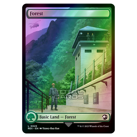 Magic The Gathering - The Lost Caverns of Ixalan - Jurassic World Collection - Forest (Reversible Land Card) - 0025 (Foil)