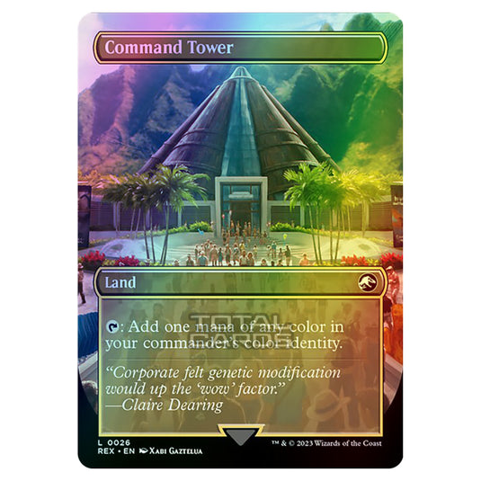 Magic The Gathering - The Lost Caverns of Ixalan - Jurassic World Collection - Command Tower (Reversible Land Card) - 0026 (Foil)