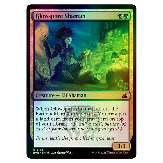 Magic The Gathering - Ravnica Remastered - Glowspore Shaman - 0184 (Foil)