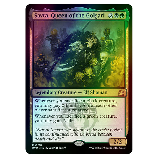 Magic The Gathering - Ravnica Remastered - Savra, Queen of the Golgari - 0218 (Foil)