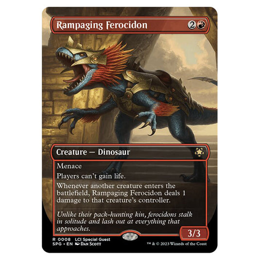 Rampaging Ferocidon 0008 card from the Magic The Gathering set The Lost Caverns of Ixalan - Special Guests