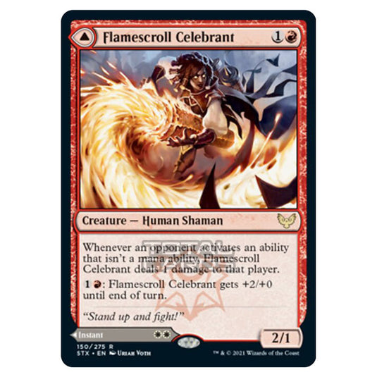 Magic The Gathering - Strixhaven - Flamescroll Celebrant // Revel in Silence - 150/275